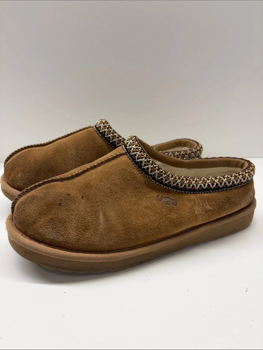 Used UGG Suede Shearling Slip-on Clog Size 4